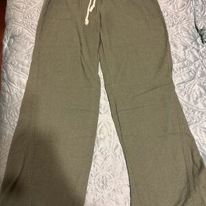 Green Wide-Leg Pants with Drawstring bin2